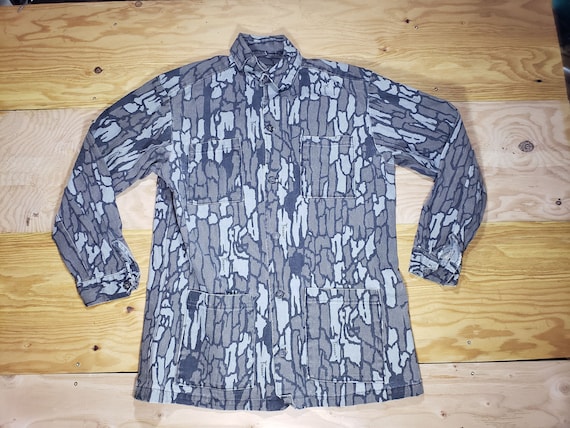 【80's〜 TREBARK CAMO】\"Utility Shirt\" Vtg 80s Trebark Camouflage Shirt Jacket Brown Gray Size S