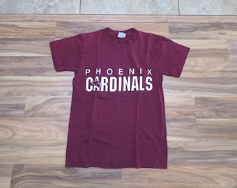 Vintage Phoenix Cardinals Maroon Burgandy White 50/50 T-shirt Sz M Arizona