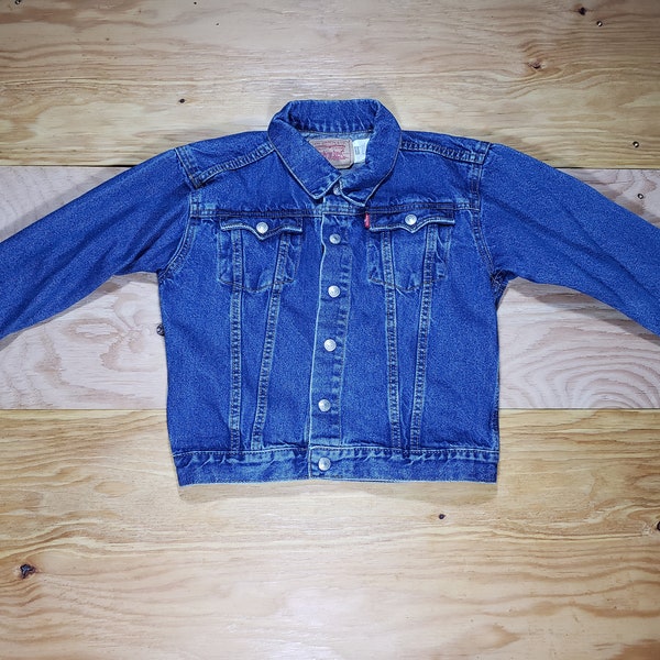 Levi's Denim Type 3 Truckerjack Jeugd Maat 7 Donkerblauwe wassing