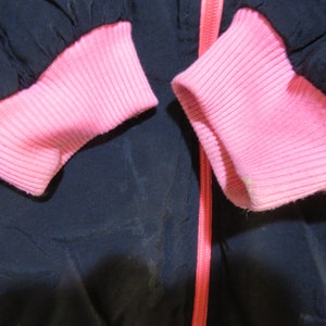 Vintage Women's Adidas Jacket Black Neon Pink Yellow Purple Green Blue Fleece Lined Zip Up Sz M image 6