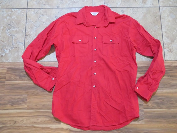 Vintage Five Brother Flannel Shirt Red Button up Made in USA Sz