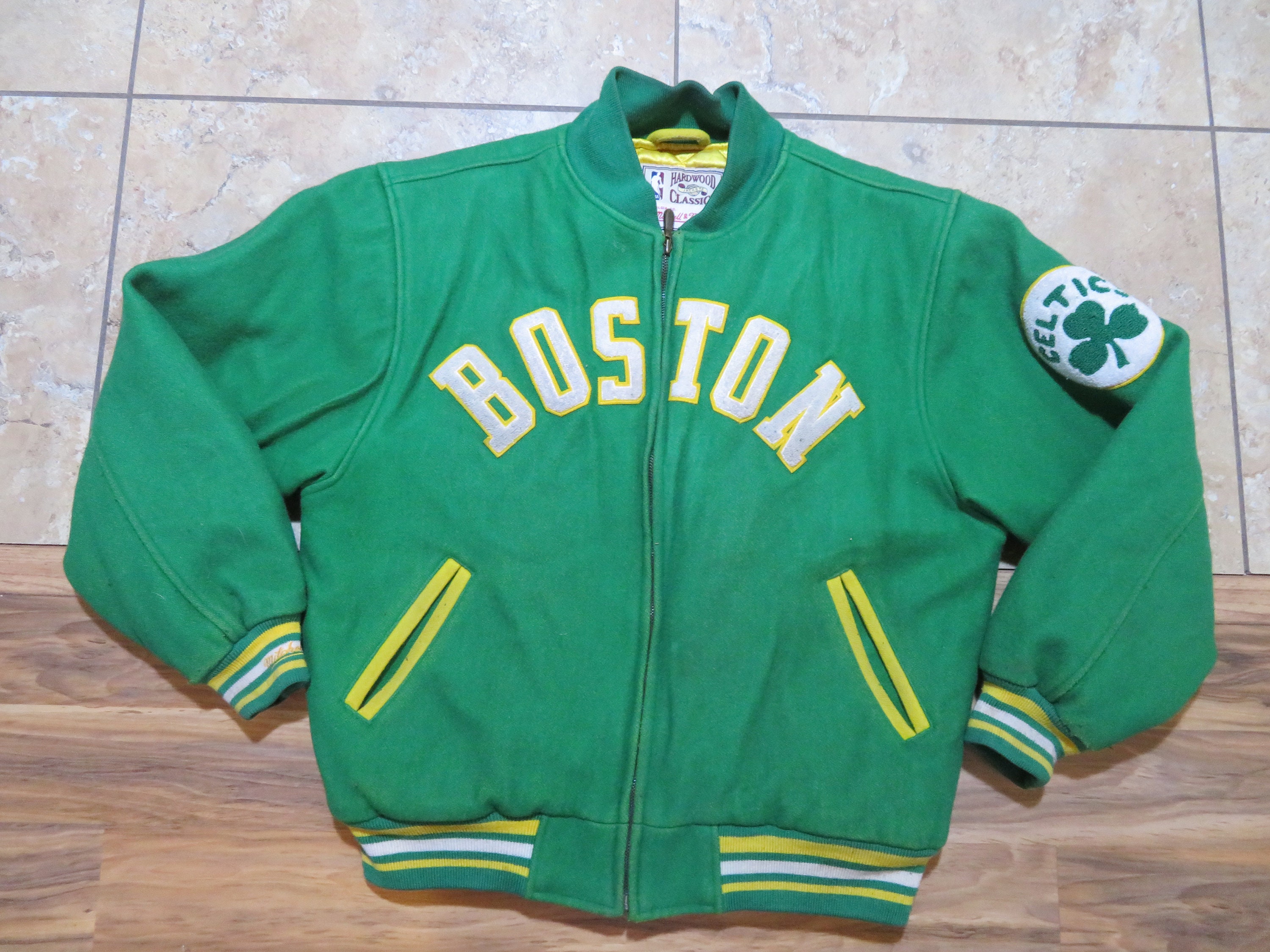 mitchell and ness celtics wool jacket