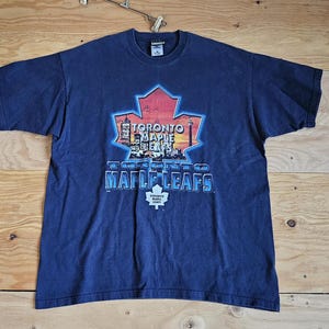 Vintage Toronto Maple Leafs Pro Player Blau Orange T-shirt Sz XL Y2K Hockey