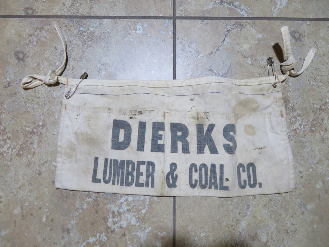 Vintage Dierks Lumber & Coal company Nail Apron Beige Black Etsy