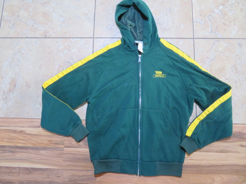 Vaintage DEKALB Hoodie Sweatshirt Seed Products Farm Green Gold