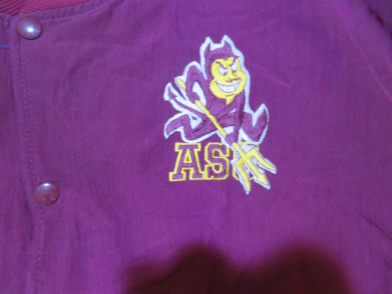 Vintage Starter Arizona State University Sun Devils Jacket ASU Maroon Gold White Made in USA Sz XXL 2XL image 6