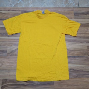 Vintage Gold Blank T-shirt Sz M Plain Hipster Yellow | Etsy