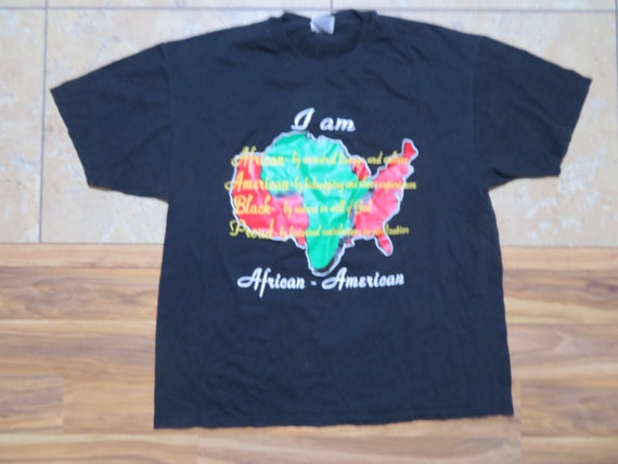 VTG I Am African American T-Shirt Double Sided Gr… - image 1