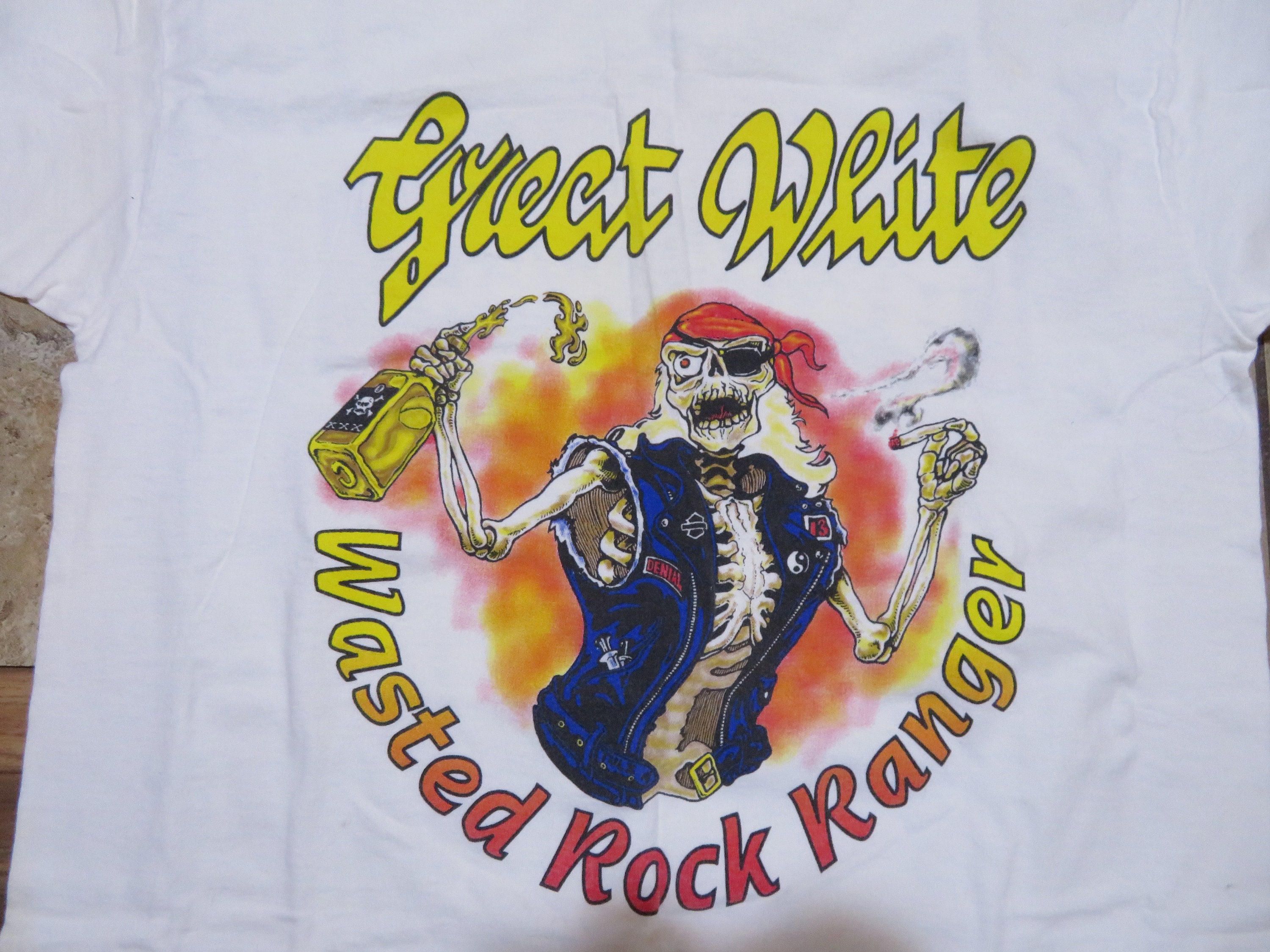 Great White T-shirt, Wasted Rock Ranger, Autographed Sz L 1990s
