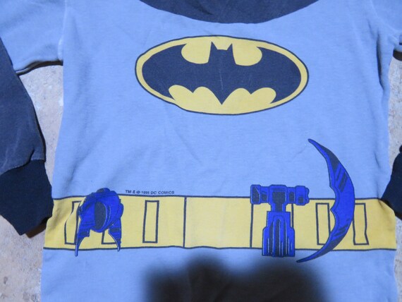 Vintage Youth Batman Long Sleeve T-Shirt Double -… - image 4