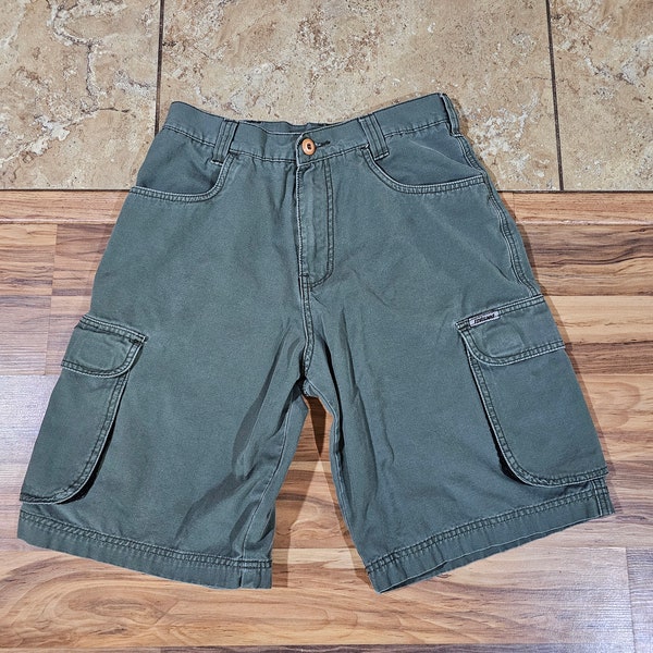 Vintage Redsand Green Cargo Shorts Sz 30 Measure 29 Surf Skate