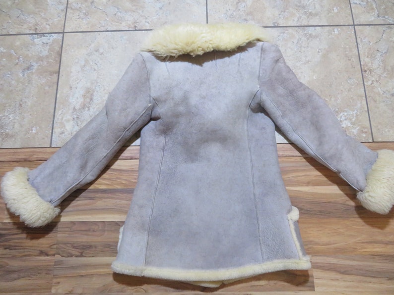 Vintage Women's Leather and Sherpa Coat Ranch Coat Gray - Etsy
