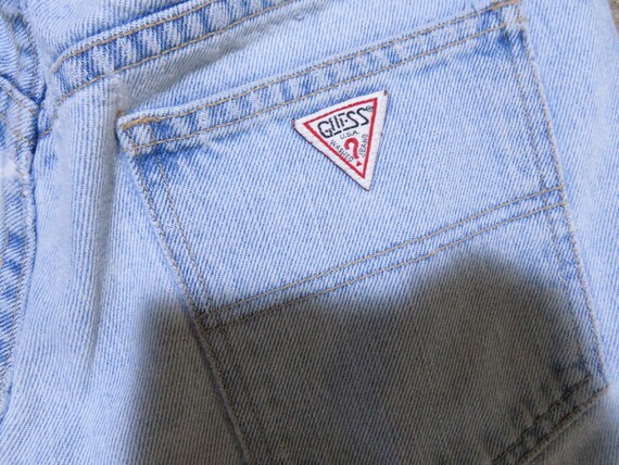 VTG GUESS Jean Shorts Light Blue Wash Made in USA… - image 3