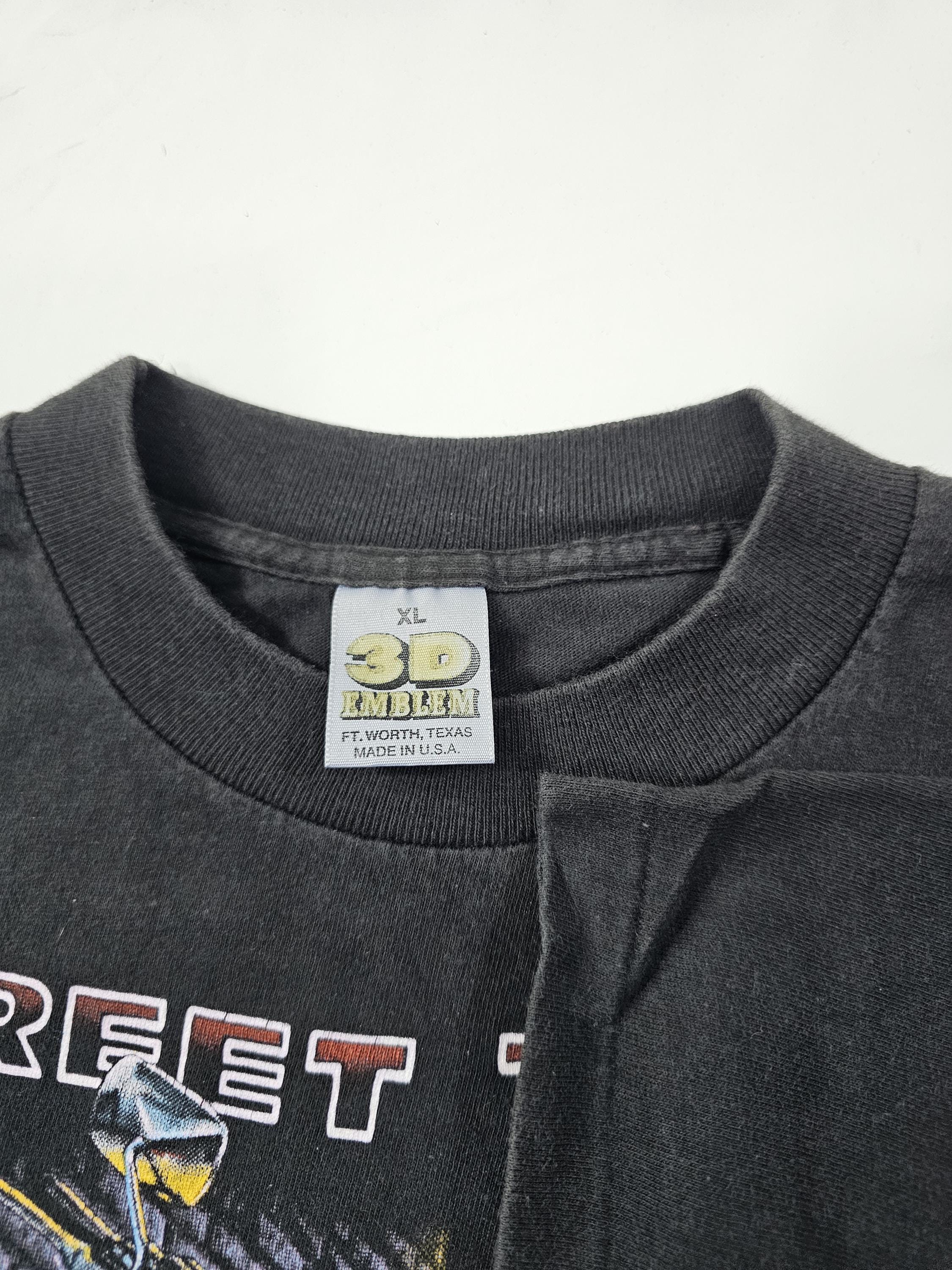 Vintage 3d Emblem Harley Davidson Street Tough Black T-shirt Show