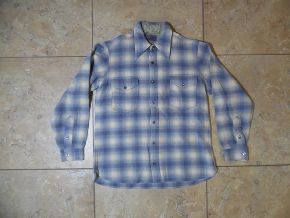 VTG Pendleton Wool Shadow Plaid Flannel Shirt USA