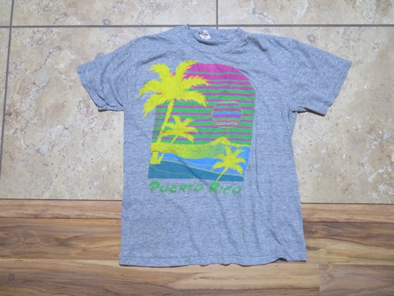Vintage Puerto Rico Location Souvenir Tri-blend T-shirt Royal - Etsy