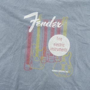 Fender Guitars Gray T-shirt Sz 2XL 1990s image 2
