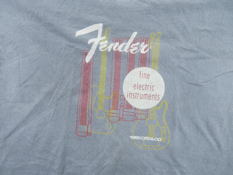 Fender Guitars Gray T-shirt Sz 2XL 1990s image 2