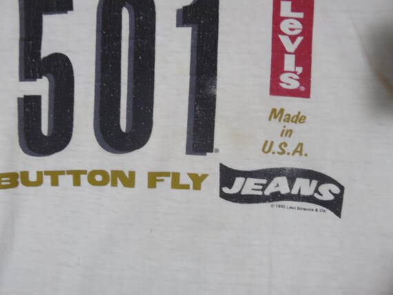 VTG Levi's 501 Authentic Button Fly Jeans White T… - image 6