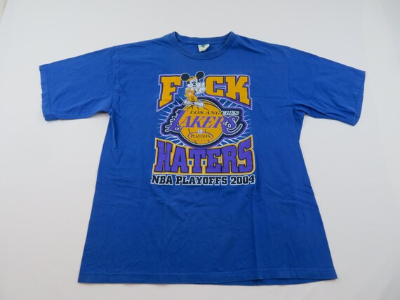希少　00s レイカーズ　Tシャツ　2004年 NBA Vintage 2004 Lakers Haters T-shirt – Mickey Mouse Graphic, Sz 2XL