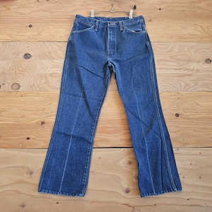 Wrangler Rustler Boot Flare 1980s Men's Denim Jeans. Zip Fly