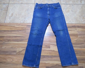 Vintage LEVIS 517 Zip Fly Jeans Dark Blue Wash Made in USA Sz 38x32    Measured:  37x31