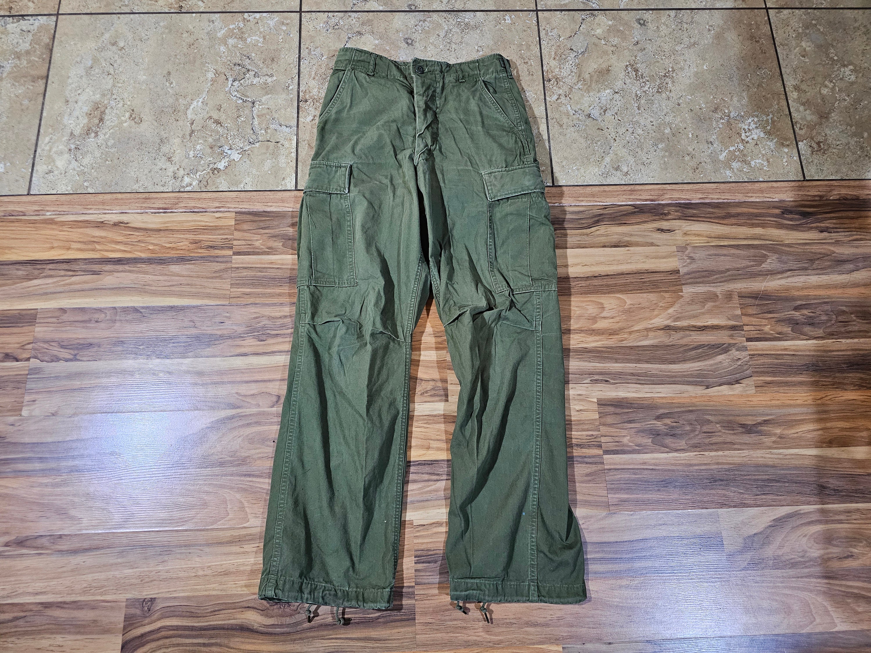 Vintage 1960s Vietnam War Era Non Ripstop Combat Trousers