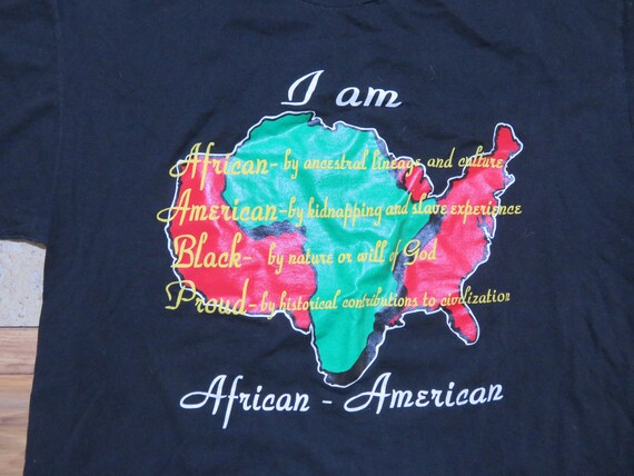 VTG I Am African American T-Shirt Double Sided Gr… - image 2