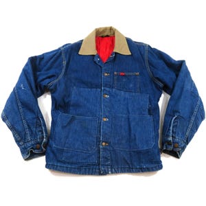 Big Smith Chore Jacket, Union Made, Patchwork Denim, Blue Sz M? 1970s