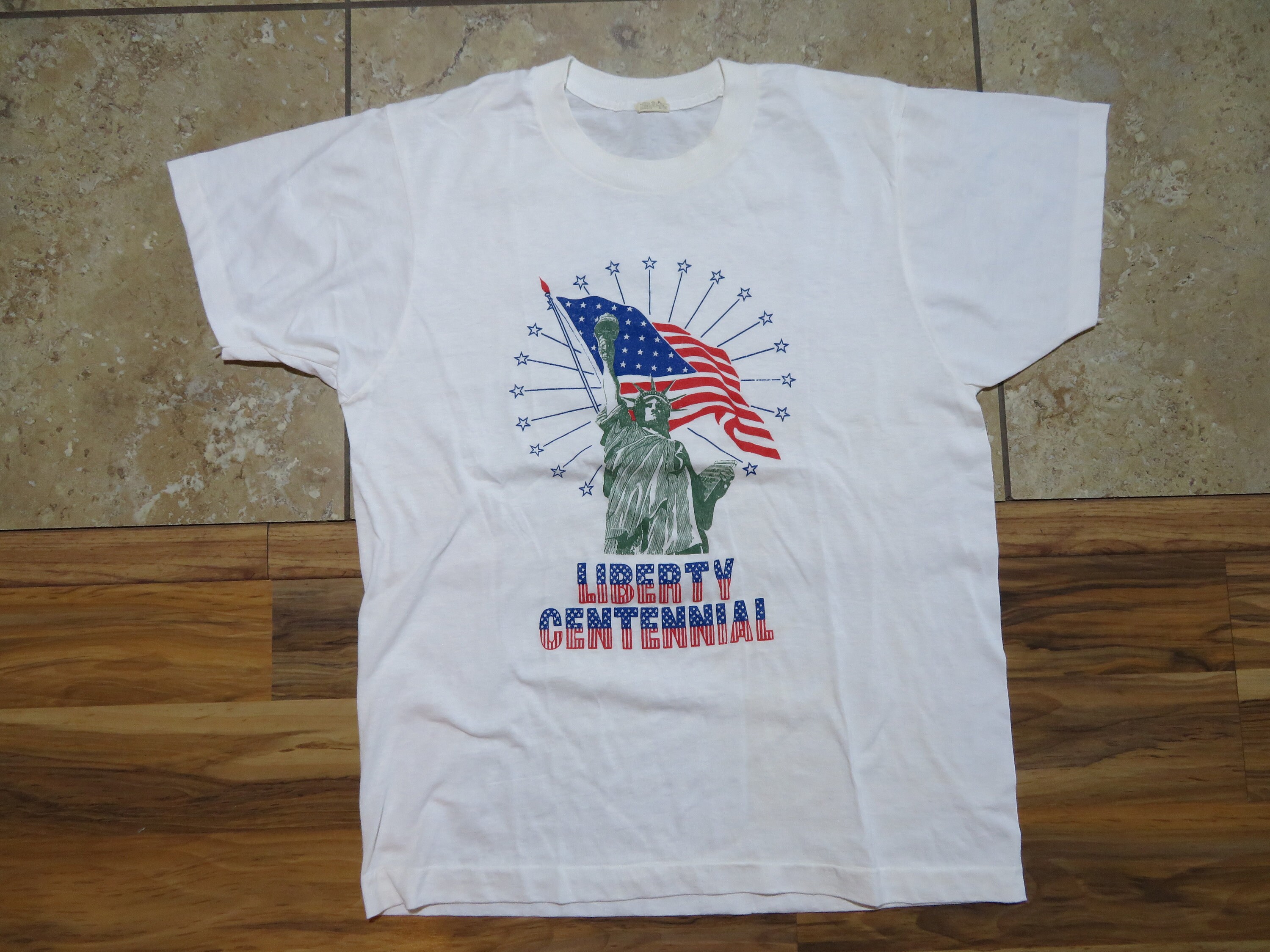 ヴィンテージ 自由の女神像 100 周年記念 50/50 T シャツ グラフィック