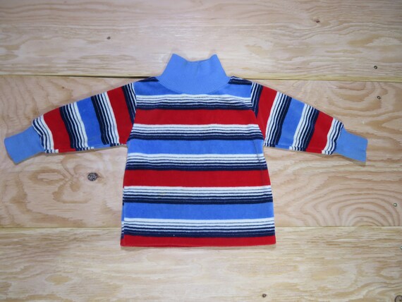 Vintage Kids Terry Cloth Striped Long Sleeve Shir… - image 1