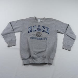 Sudadera Roach University Gris Azul Talla S Y2K KK10
