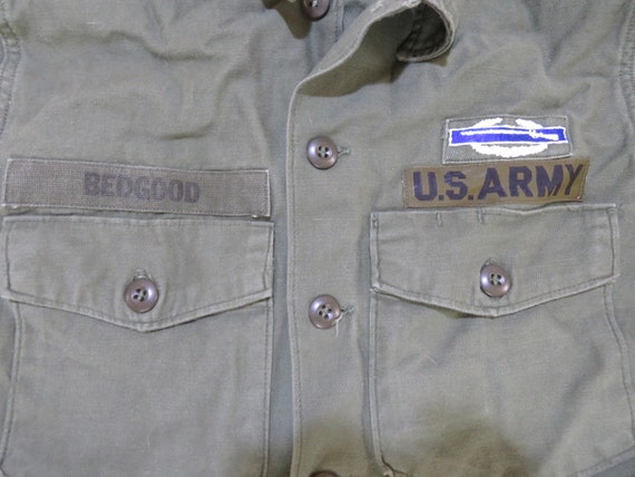 Vintage Military Cotton Sateen Uniform Shirt Viet… - image 5