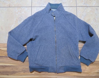 Chaqueta de lana Pendleton vintage, abrigo tradicional campestre, gris, con cremallera frontal, fabricada en EE. UU., talla L, estilo western.