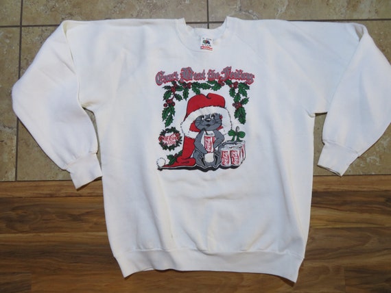 VTG Coca Cola Christmas Sweatshirt 50/50 Can't Be… - image 1