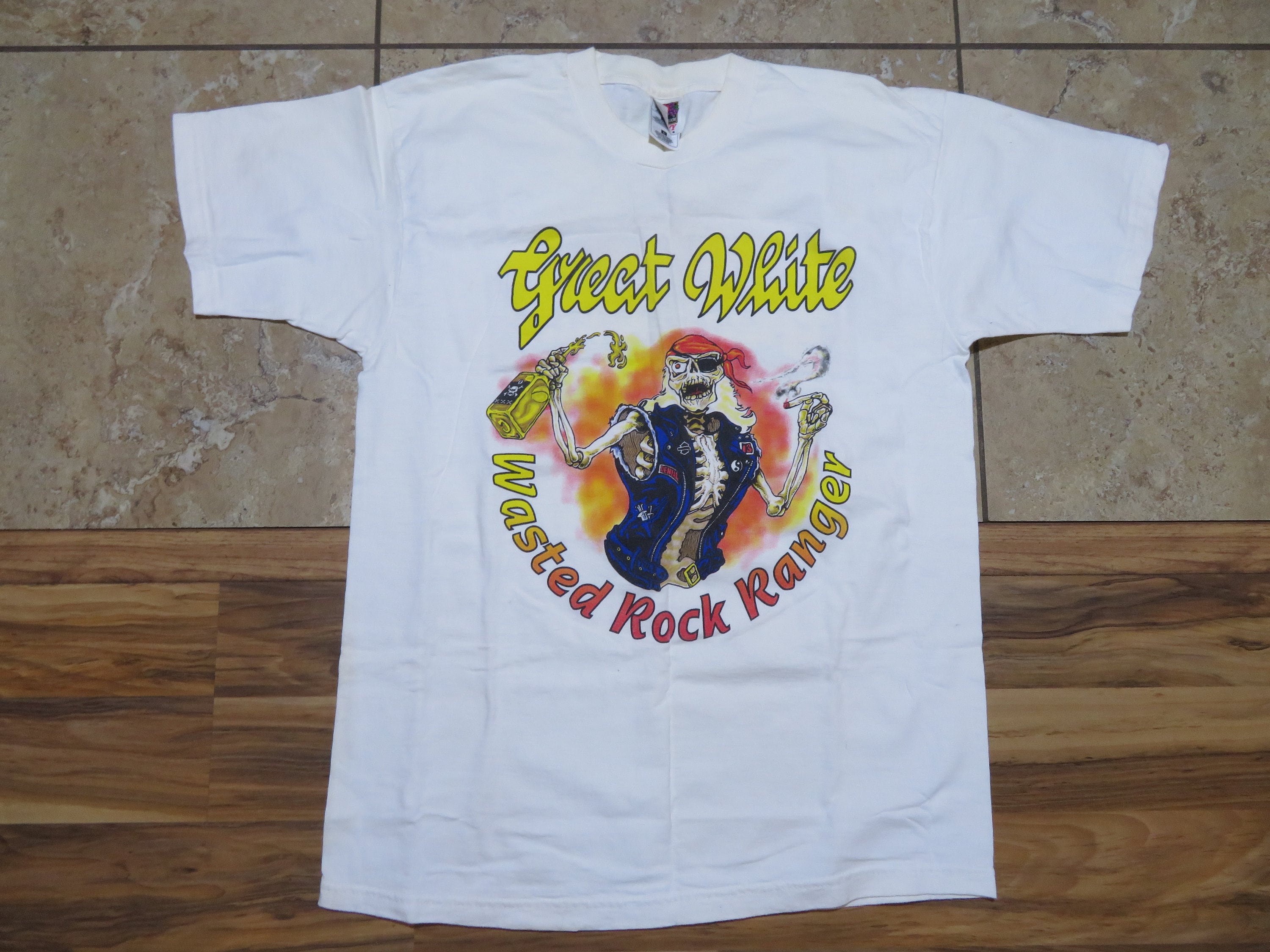 Vintage Autographed Great White Rock Band T-shirt Wasted