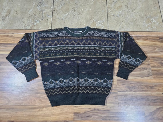 Vintage 1990s Stefano Man Men's Geometric Sweater… - image 1