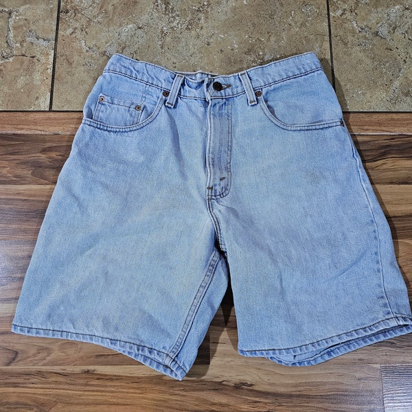 Vintage Levi's 560 Loose Fit Denim Shorts Light Blue Wash Made in USA  Sz 32 Measure 31x8.5