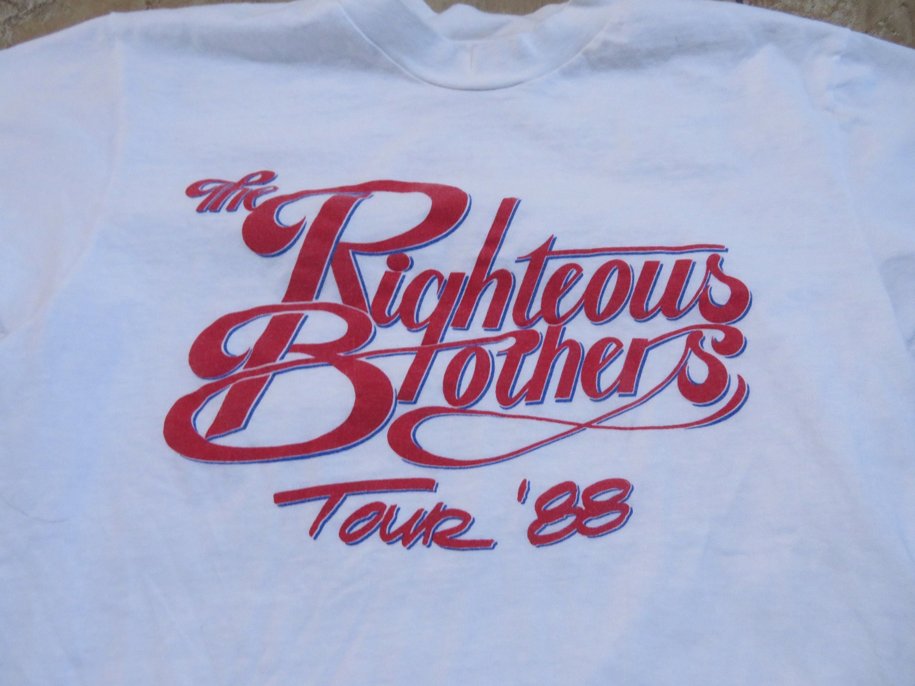 Vintage the Righteous Brothers Tour 1988 White Red Rock Band Vintage the Righteous Brothers Tour 1988 White Red Rock Band