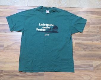 Maglietta verde vintage anni '90 La casa nella prateria T-shirt taglia XL Christian Youth Theater