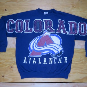Vintage NHL (CCM) - Colorado Avalanche Spell-Out Crew Neck Sweatshirt 1990s  X-Large – Vintage Club Clothing