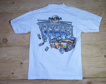 Vintage Hard Rock Berlin Germany Double Sided Graphic White Multicolored T-shirt Sz M-L