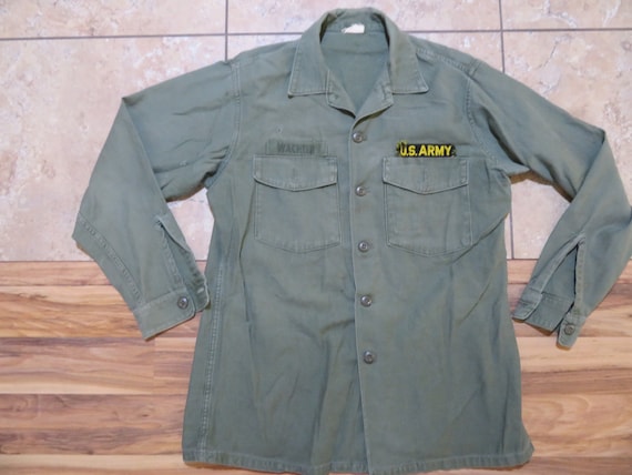 Vintage Military US Army Man's Cotton Sateen Shirt Uniform Vietnam