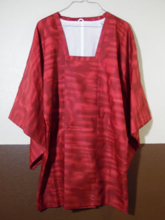 VTG Japanese Kimono Red Robe Shirt - image 2