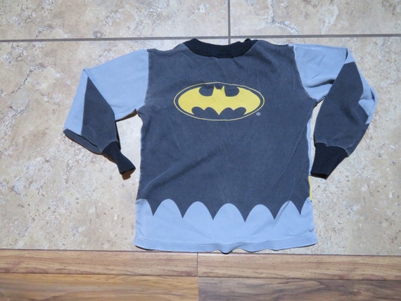 Vintage Youth Batman Long Sleeve T-Shirt Double -… - image 2
