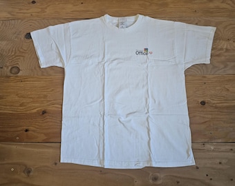 Vintage Microsoft Windows XP White Double Sided Graphic T-shirt Sz XL Working Smarter Got Easier