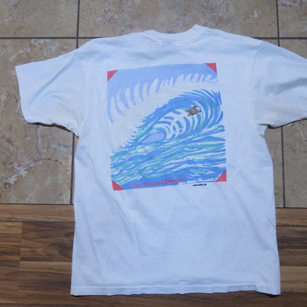 80'S Ocean Pacific Dye-in Print Surf Skate T-Shirt Made in USA Men's L Vintage /eaa520423 main image 1