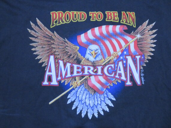 Vintage Proud to Be An American T-Shirt 50/50 Eag… - image 2