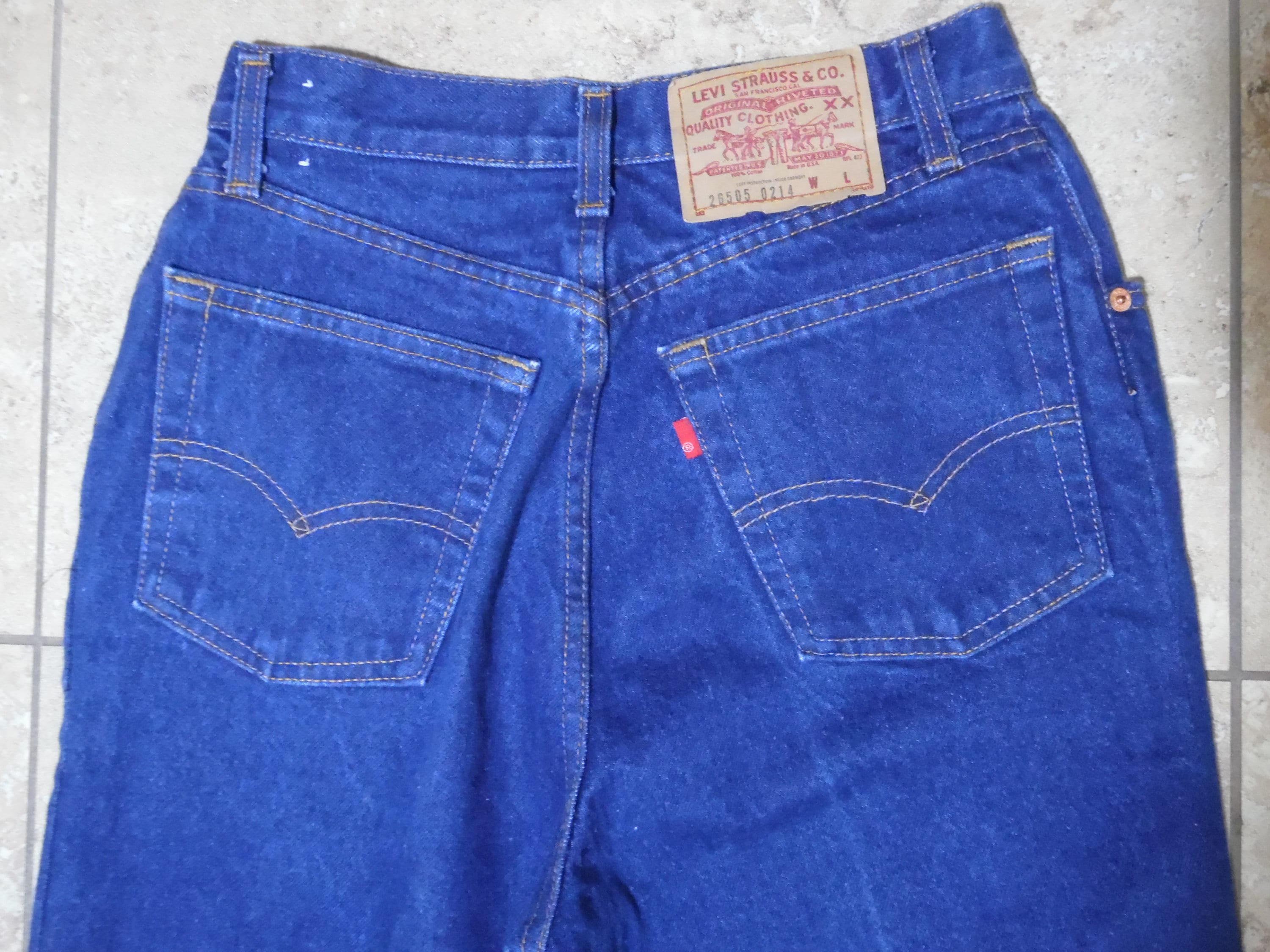 VTG 1970s Levi's 505 Zip Fly Jeans Dark Wash Blue Denim Color Made