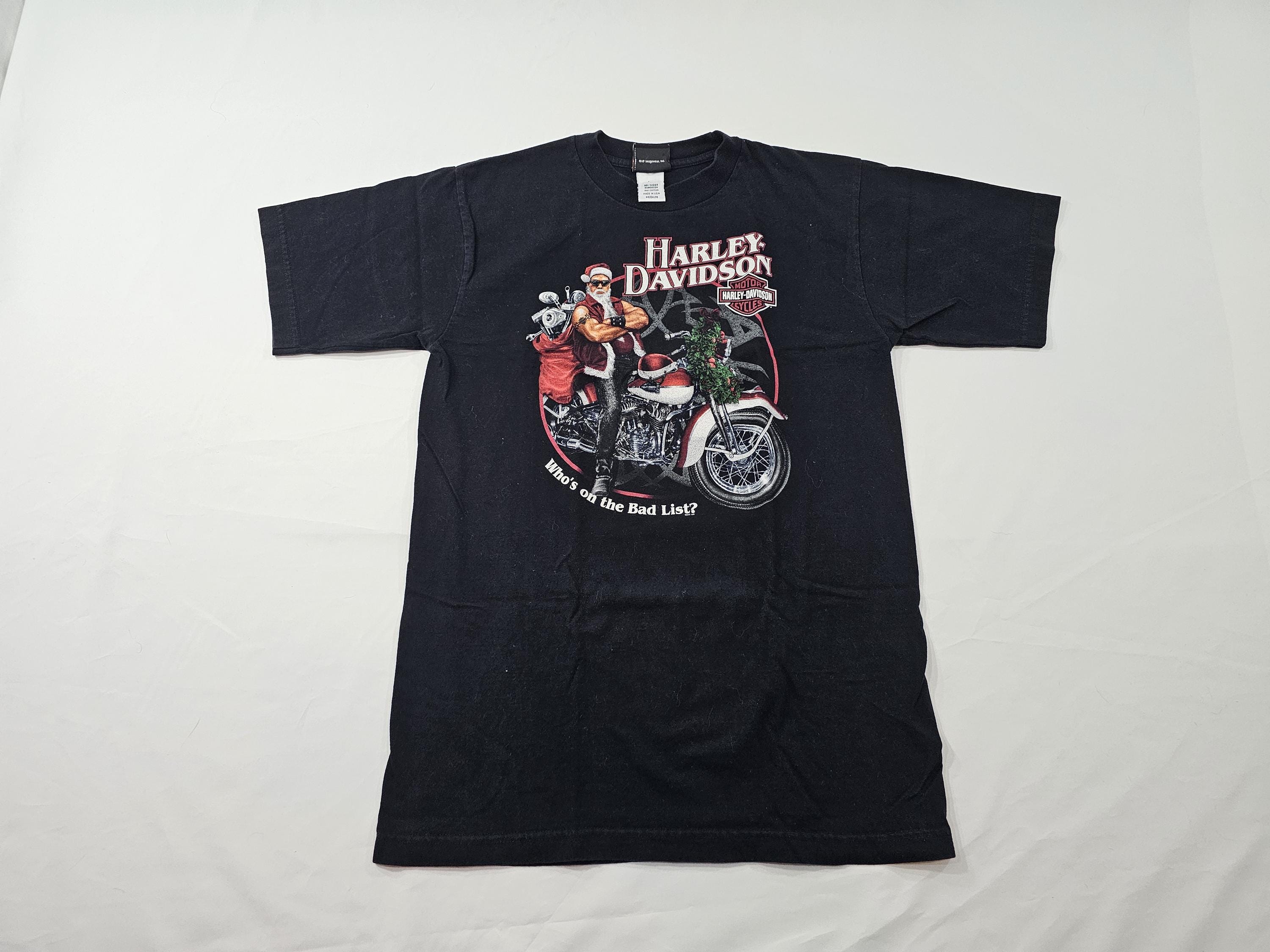 Harley Davidson Bad Santa Buddy Stubbs Black White Red Shirt Sz M
